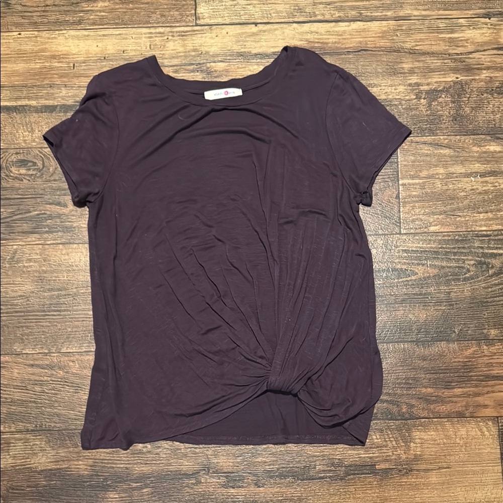 Madewell Dark Purple Short Sleeve Knot Tee